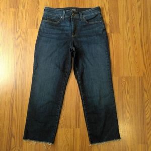 NYDJ Jenna Straight Ankle Jeans 8P Raw Hem Blue